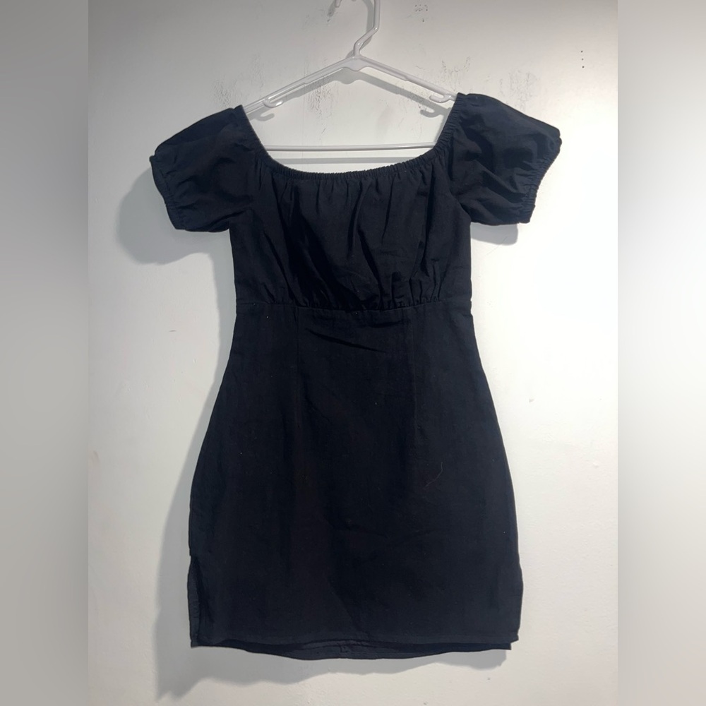 SUPERDOWN Puff sleeve off the shoulder mini dress LBD